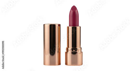 Quadro su tela Burgundy lipstick isolated PNG on transparent background, elegant makeup product