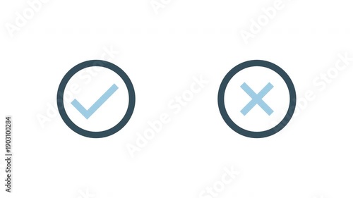 Checkmark and Cross Icons Animation - Yes No Motion Graphics