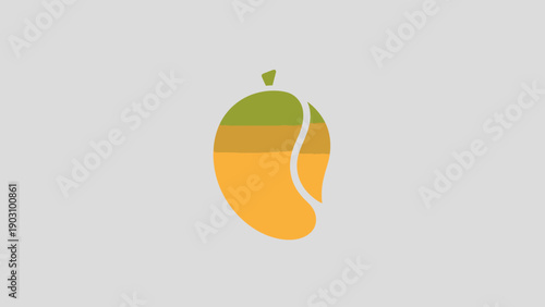 Minimalist mango fruit logo design illustration icon tropical fresh healthy food graphic