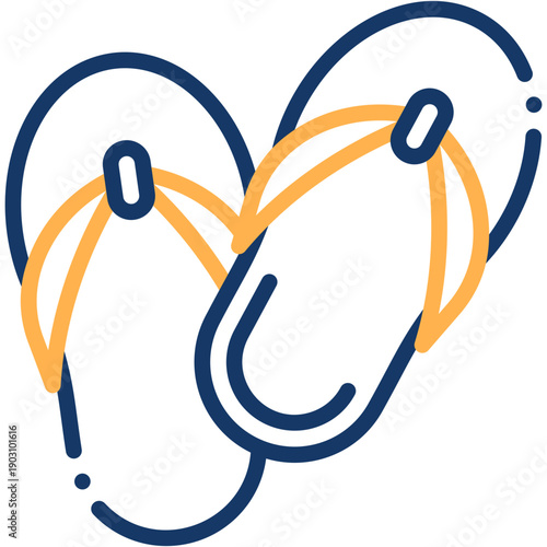 Summer Flip Flops and Sandals Footwear Vector Icon