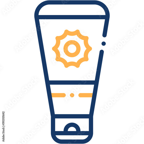 Sunscreen Lotion for UV Sun Protection Vector Icon