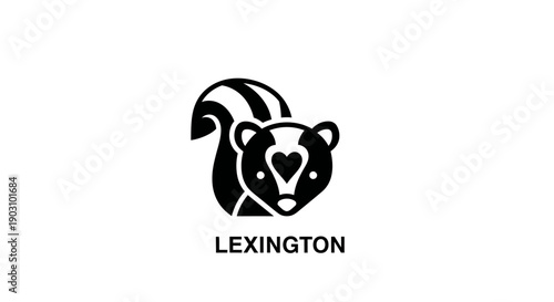 Stylized skunk icon against white background for graphic design projects