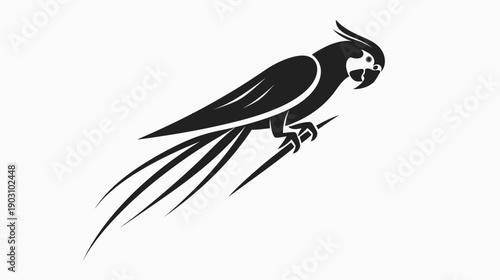 Silhouette of a howling wolf isolated on white background