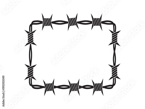 Barbed wire square frame border illustration
