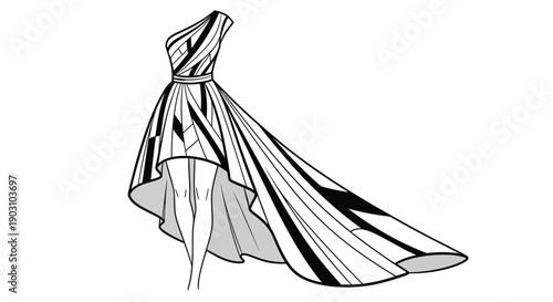 sketch of a girl in a dress