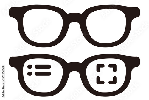 眼鏡とスマートグラスのアイコンセット