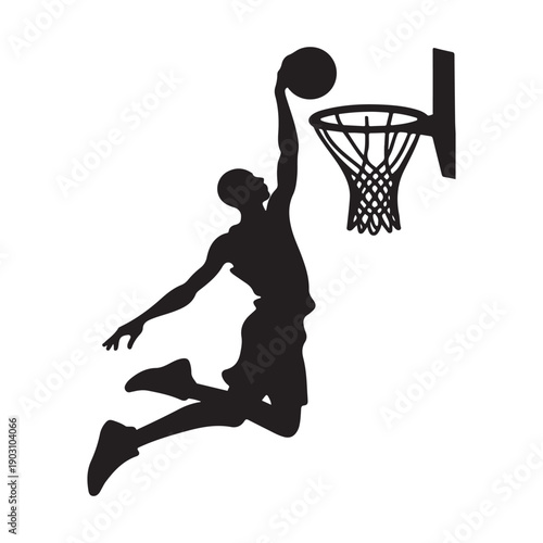 basketball dunk vector silhouette clip art logo design illustration.  abstract dunk icon collection