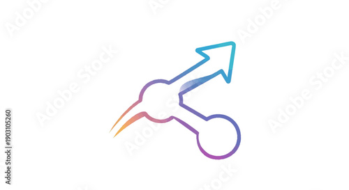 Dynamic gradient share icon symbolizing digital connectivity and social media interaction and