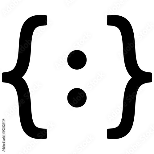 Simple abstract representation of a code snippet with ellipsis in curly braces.