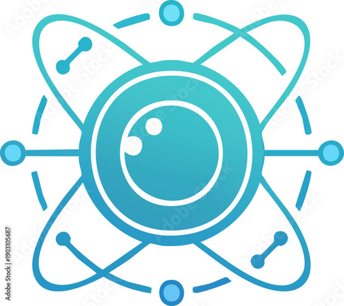 Minimalist Qubit Icon for Advanced Data Science