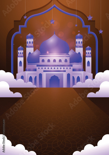 abstract background with a purple mosque