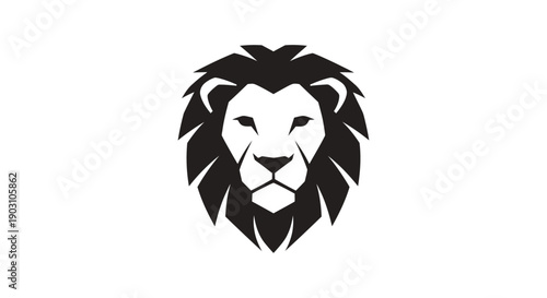Bold lion head silhouette graphic symbol of strength and authority