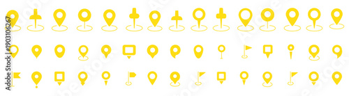 Map pin icon. location pin place marker. Location icon. Map marker pointer icon set. GPS location symbol collection. Victor illustration Eps 10.
