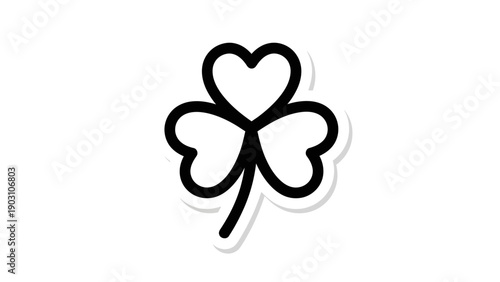 Shamrock symbol on white background for irish culture and celebration
