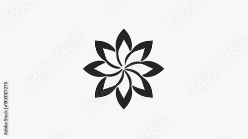 Abstract floral icon on white background symbolizing growth and harmony