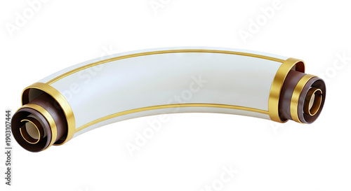 Curved Scroll with Gold Trim