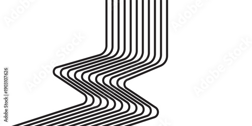 Abstract perspective line wave stripes with 3d dimensional effect.