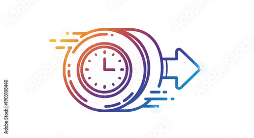 Abstract gradient icon symbolizing accelerated time and swift progress towards deadlines