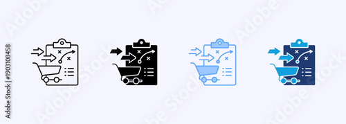 Market Entry Plan Icon Set Multistyle Various Collection Element For Design