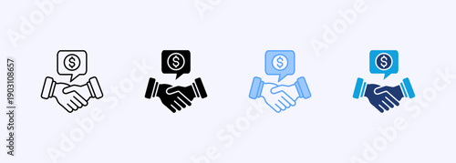 Deal Closing Icon Set Multistyle Various Collection Element For Design