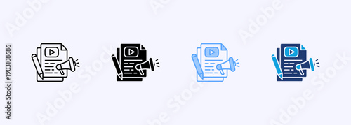 Content Marketing Icon Set Multistyle Various Collection Element For Design