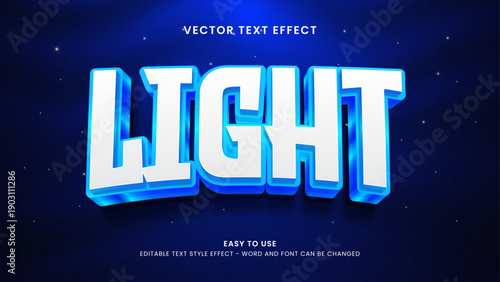 light editable text effect 3d vector
