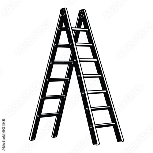 ladder isolated on white