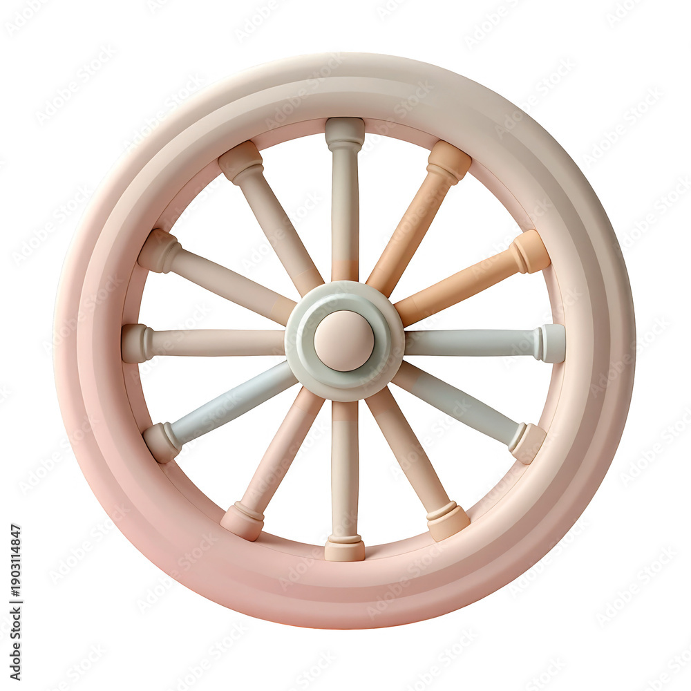 Obraz premium Pink Cart Wheel Round Shape Isolated On Transparent Background