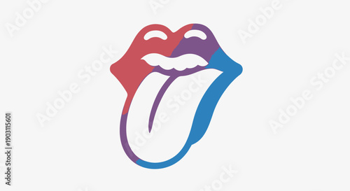A vibrant multicolored mouth and tongue logo design with a modern pop art aesthetic