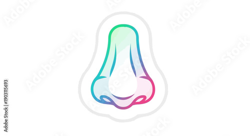 Vibrant Gradient Human Nose Icon Illustration Representing Sense of Smell and Respiratory Function