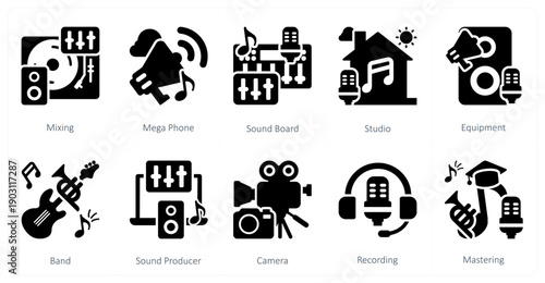 A set of 10 mix icons as president, election campaign, success