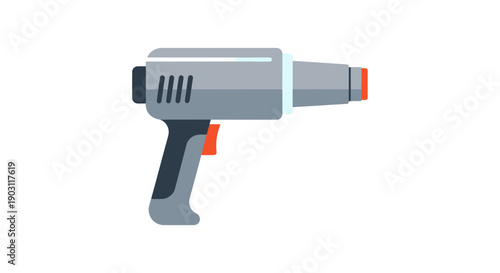 Grey heat gun on white background