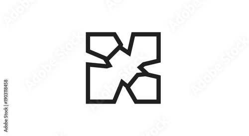 Simple Black Geometric Shape Design Element.