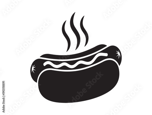 Steaming hot dog illustration