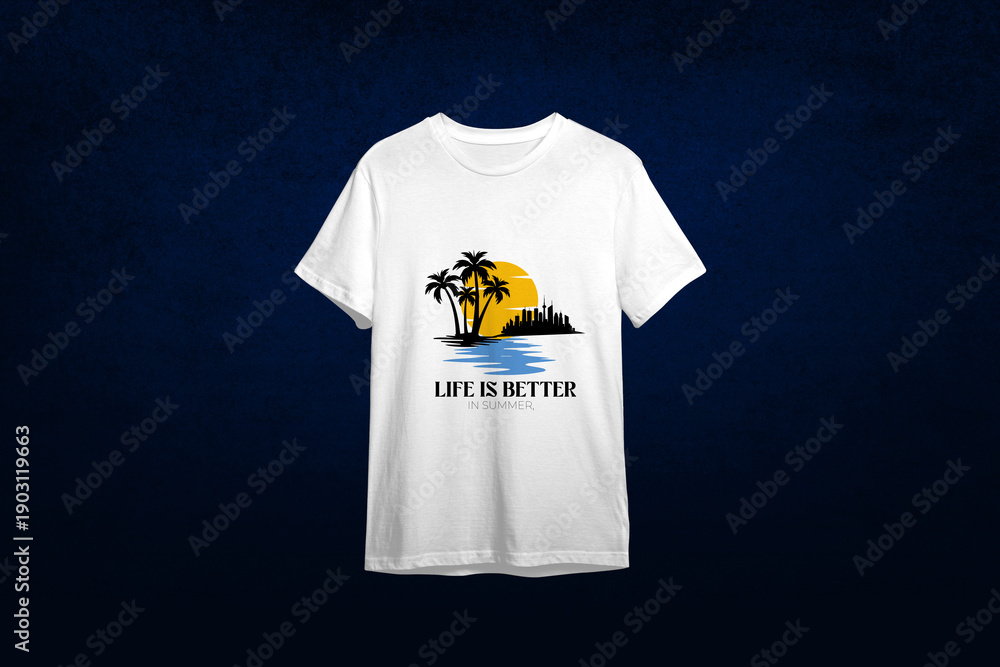 Fototapeta premium White T-Shirt Mockup with 