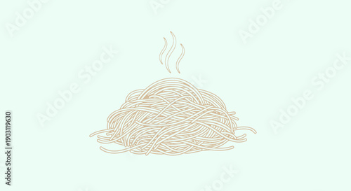 Delicious hot steaming spaghetti noodles vector illustration for a classic Italian meal design