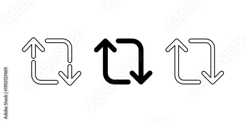 Repeat arrows symbol for refresh restart loop or cycle meaning turnaround process continuous flow and circular economy concept