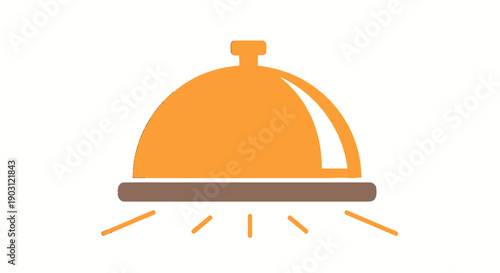 Classic hotel service bell ringing icon symbol for prompt customer assistance and support