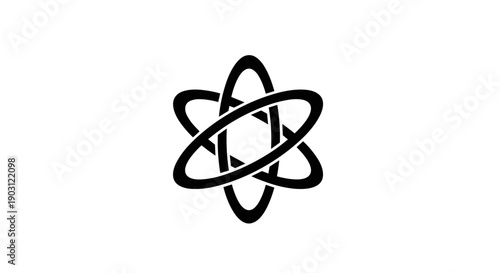 Atom Icon Simple Black Design Element.