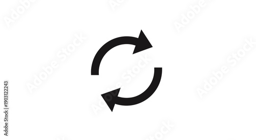 Black Circular Arrows Refresh Reload Icon.
