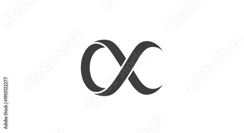 Black Infinity Symbol on White Background.