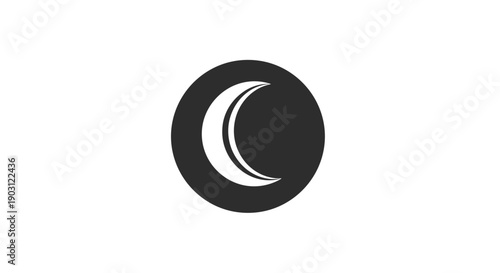 Crescent Moon Symbol Icon Graphic Design.