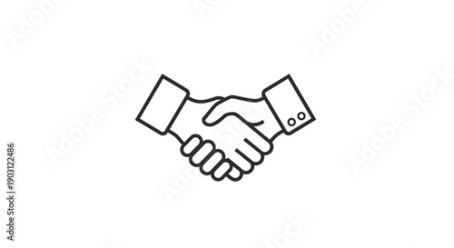 Handshake Illustration Showing Agreement and Partnership.