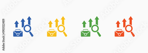 Business Forecast Icon Set Color Multiple Style Collection Element For Design