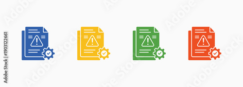 Risk Management Icon Set Color Multiple Style Collection Element For Design