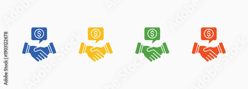 Deal Closing Icon Set Color Multiple Style Collection Element For Design