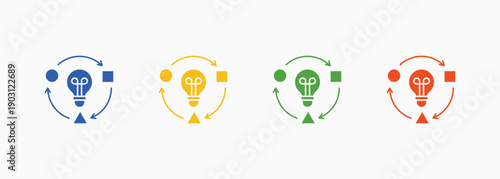 Transformation Icon Set Color Multiple Style Collection Element For Design