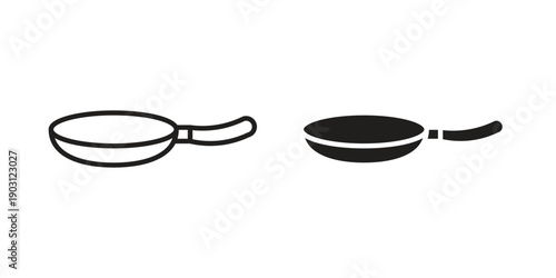 Frying pan icon suitable symbol. Simple stock illustration stock