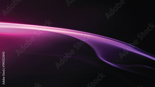Abstract purple smoke wave background with glowing flowing lines and futuristic energy swirl