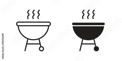 Grill icon suitable symbol. Simple stock illustration stock